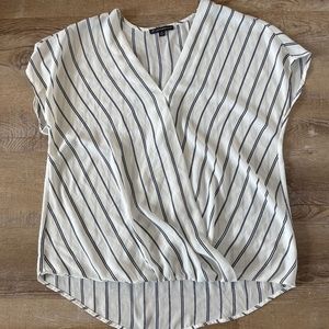 Adrianna Papell White Stripped Blouse